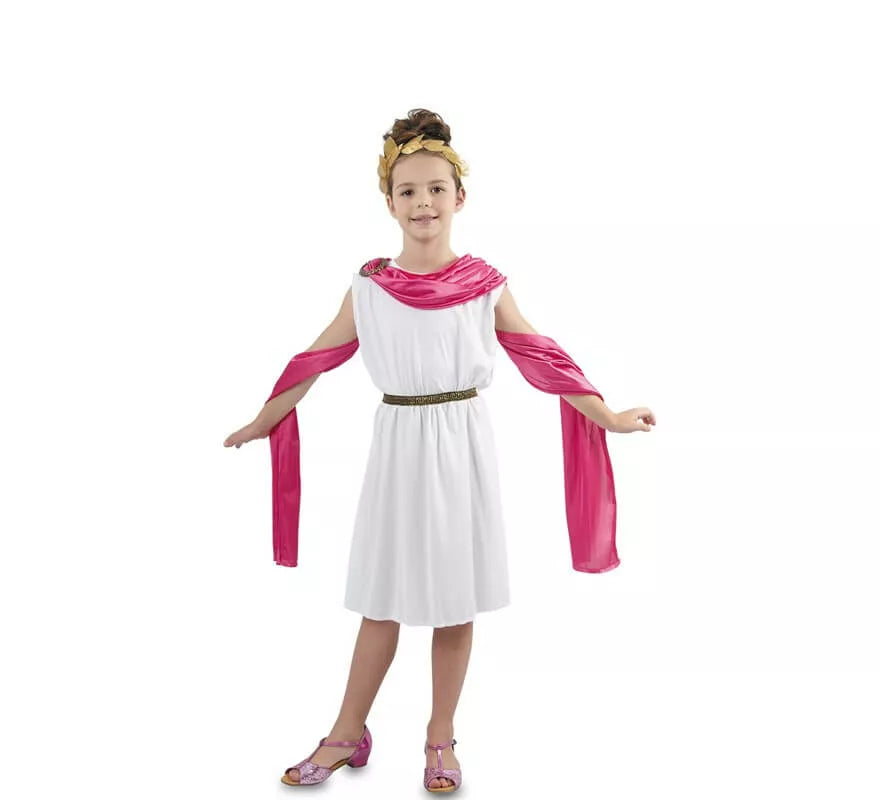 Translation missing: es.Disfraz de Romana blanca y rosa para niña
