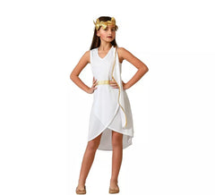Costume da Romana bianco con dettagli dorati per bambina
