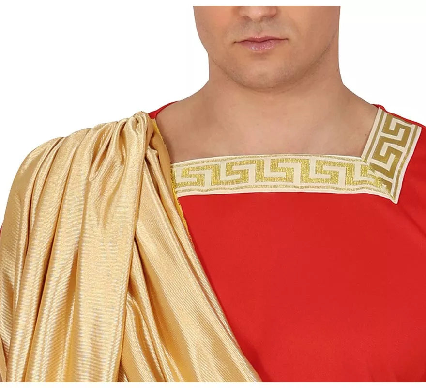 Translation missing: es.Disfraz de Romano rojo y dorado para hombre
