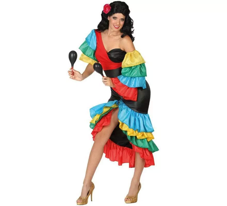 Translation missing: it.Disfraz de Rumbera Multicolor para mujer