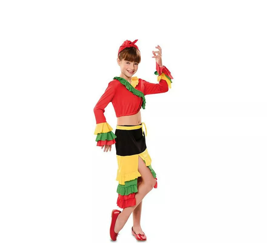 Translation missing: es.Disfraz de Rumbera Roja para niña