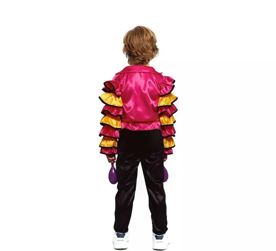 Translation missing: es.Disfraz de Rumbero fucsia con volantes para niño