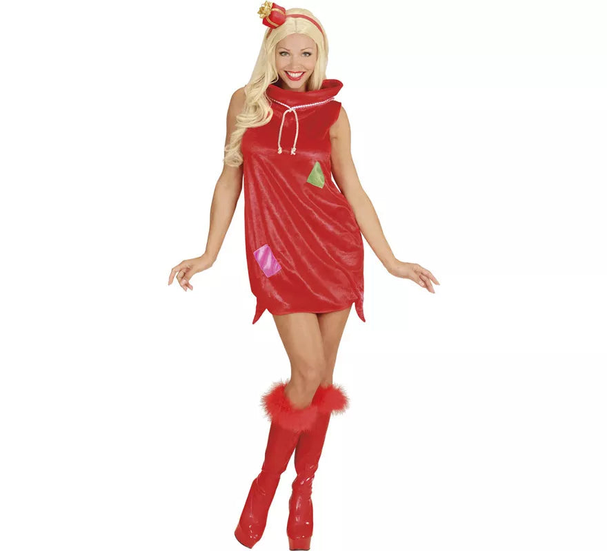Translation missing: es.Disfraz de Saco de Navidad Rojo para mujer