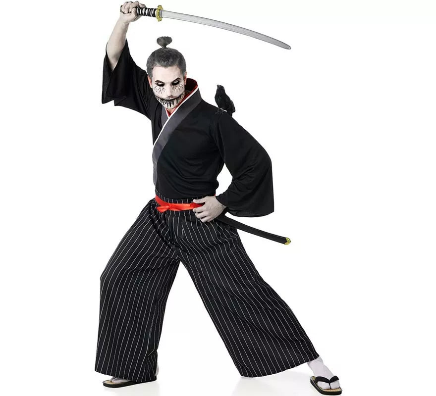 Translation missing: it.Disfraz de Samurai negro y rojo para hombre
