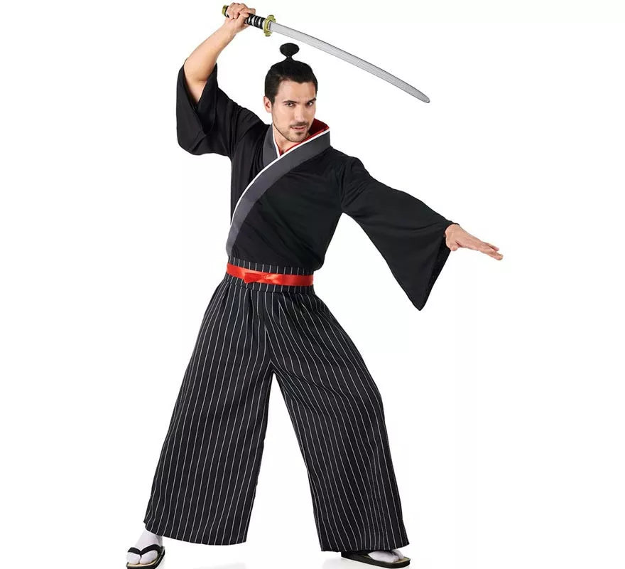 Translation missing: it.Disfraz de Samurai negro y rojo para hombre