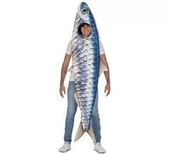 Costume da sardina intera con pinne per adulto