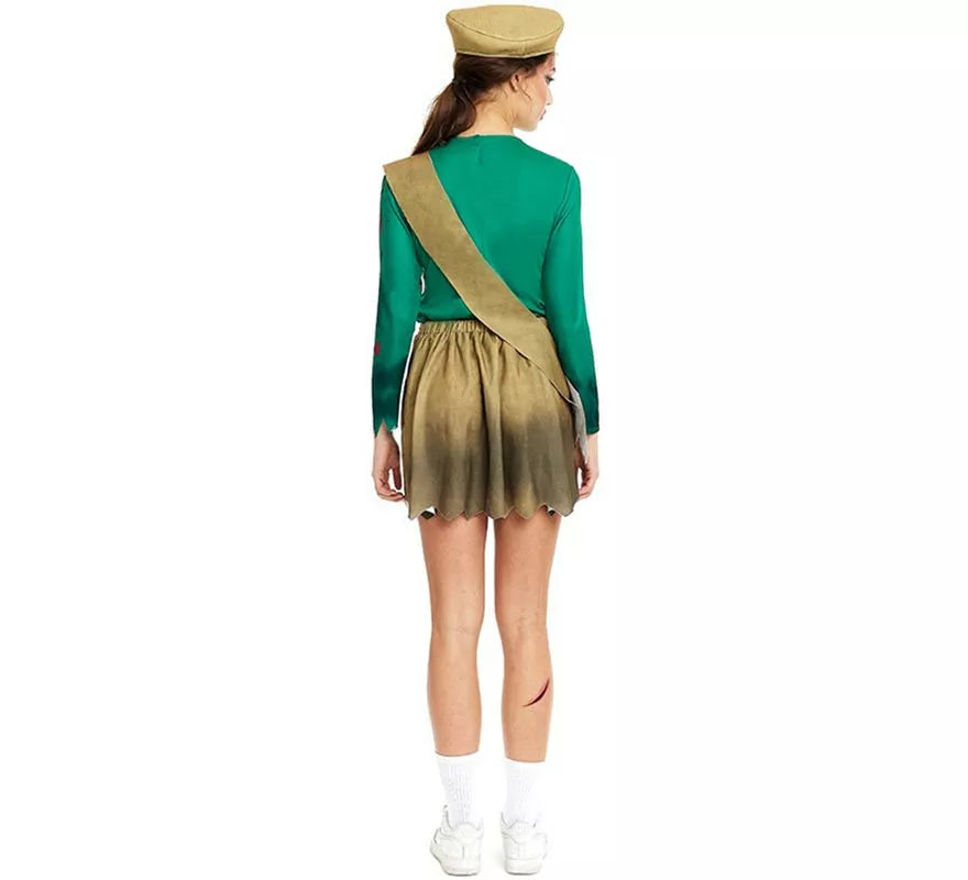 Translation missing: es.Disfraz de Scout Zombie verde y marrón para mujer