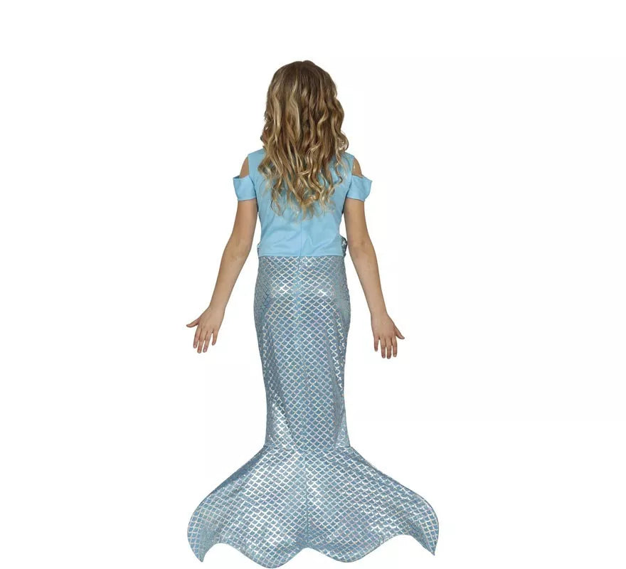 Translation missing: es.Disfraz de Sirena Cola Larga Azul para niña