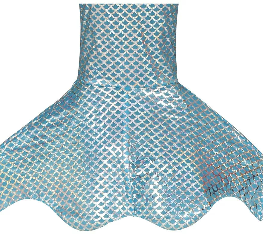 Disfraz de Sirena Cola Larga Azul para niña