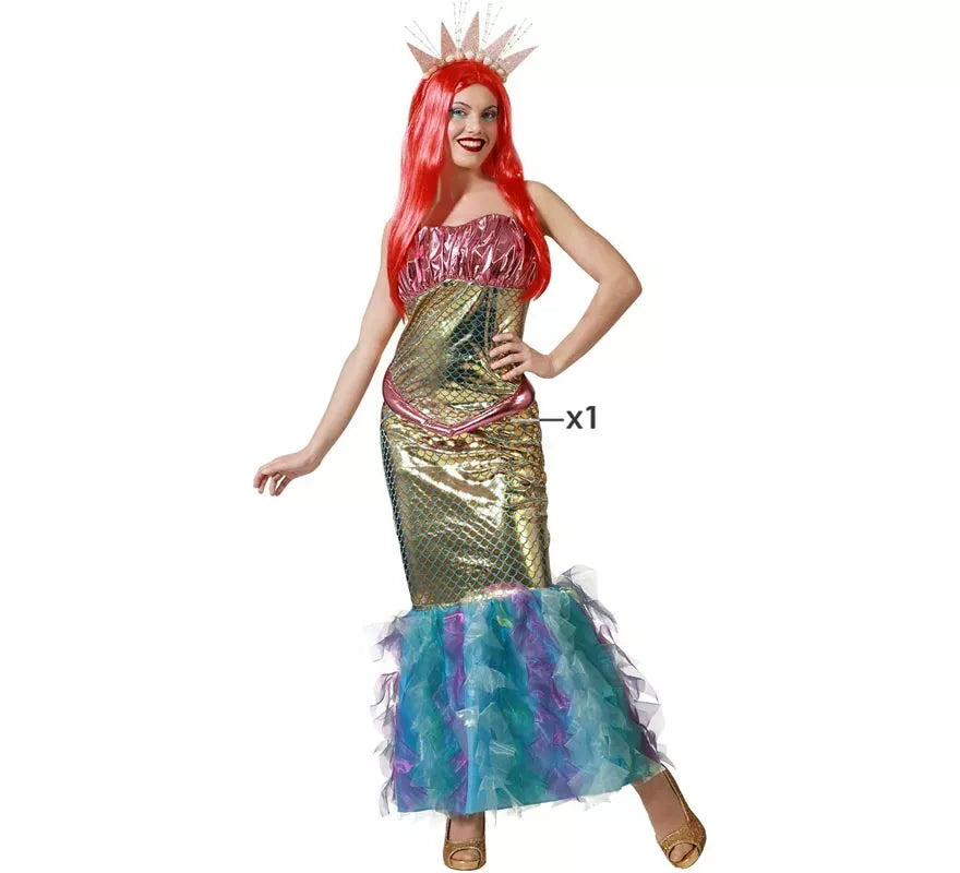 Disfraz de Sirena multicolor para mujer