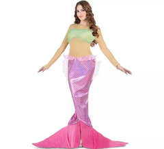 Costume da sirena rosa con coda per donna