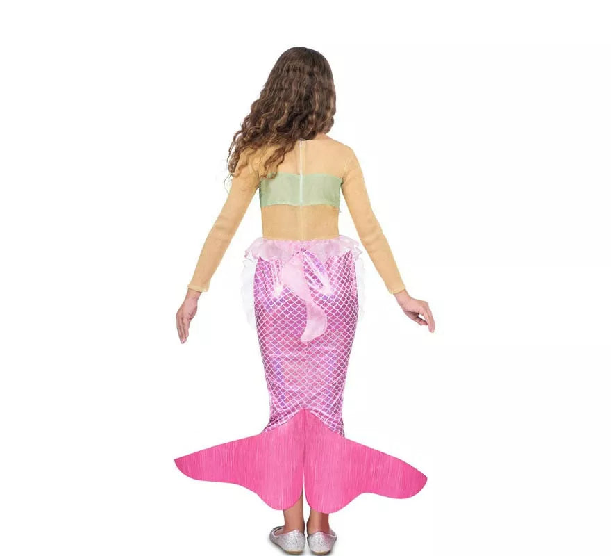 Disfraz de Sirena rosa con cola para niña