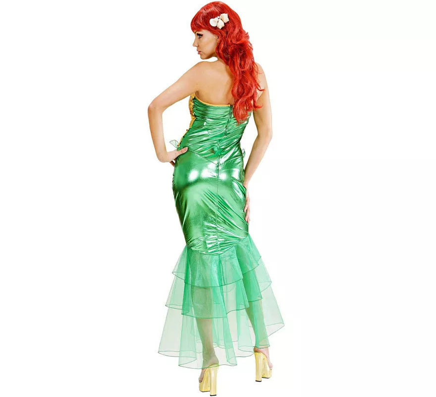 Disfraz de Sirena Verde y Amarillo para mujer