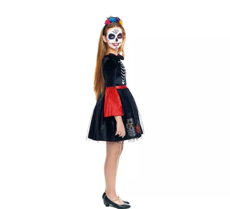 Translation missing: es.Disfraz de Skull Princess Catrina para niña