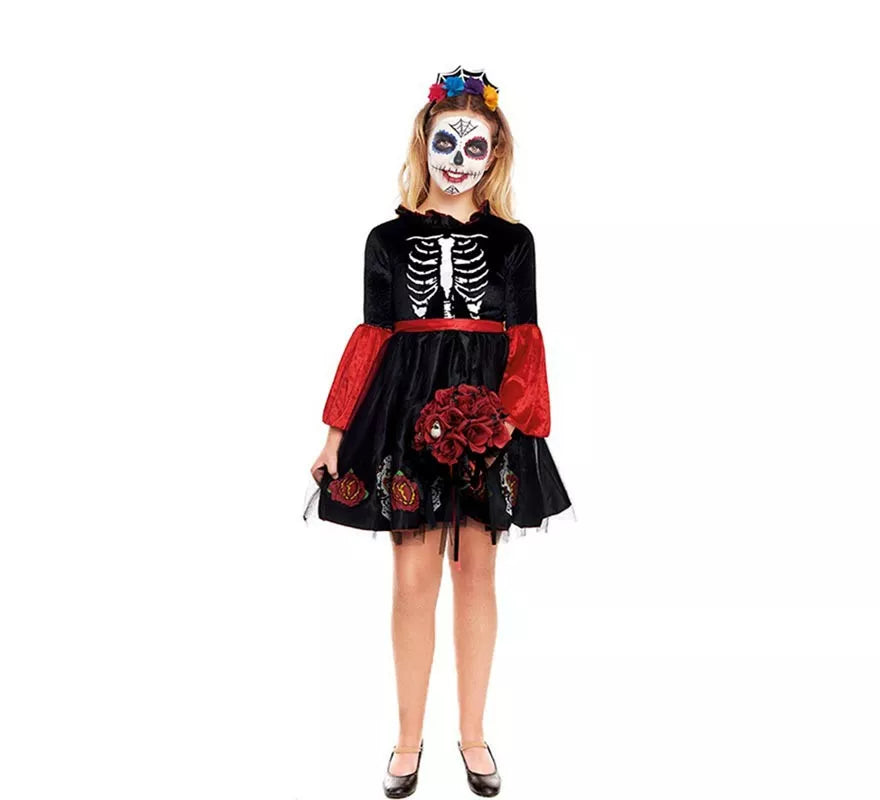 Translation missing: es.Disfraz de Skull Princess Catrina para niña