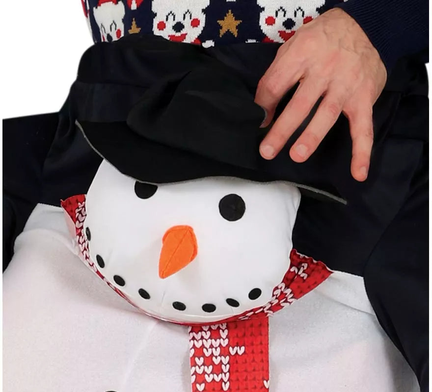 Translation missing: it.Disfraz de Snowman montando Muñeco de nieve para adulto