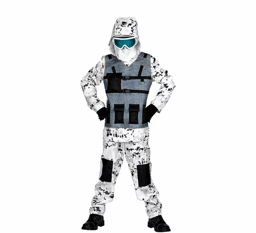 Translation missing: it.Disfraz de Soldado Ártico de las Fuerzas Especiales para niño