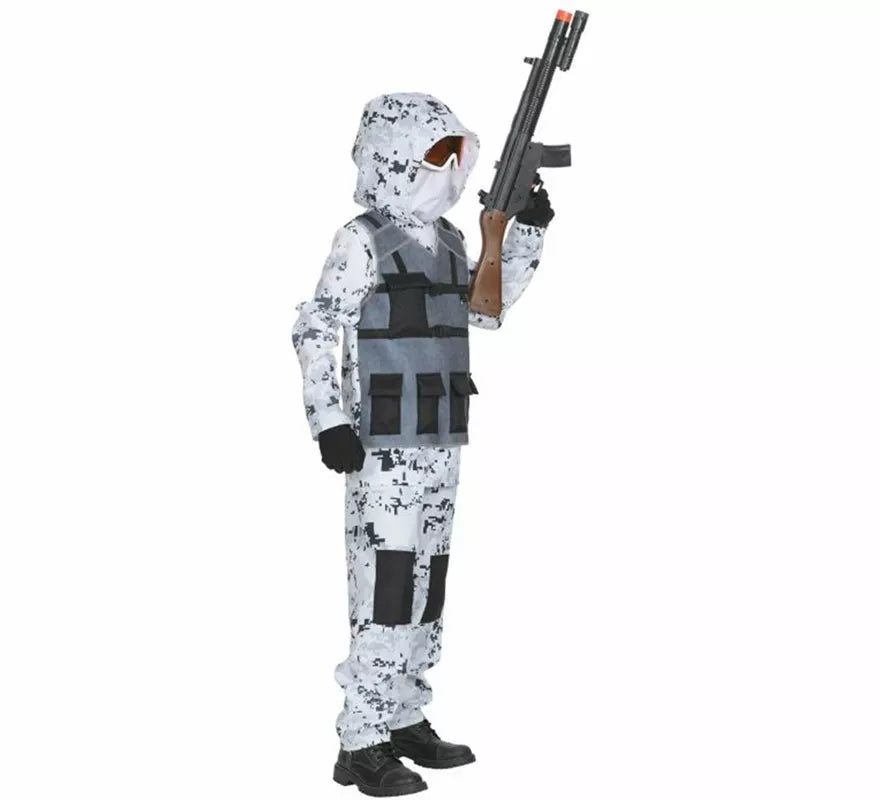Translation missing: it.Disfraz de Soldado Ártico de las Fuerzas Especiales para niño