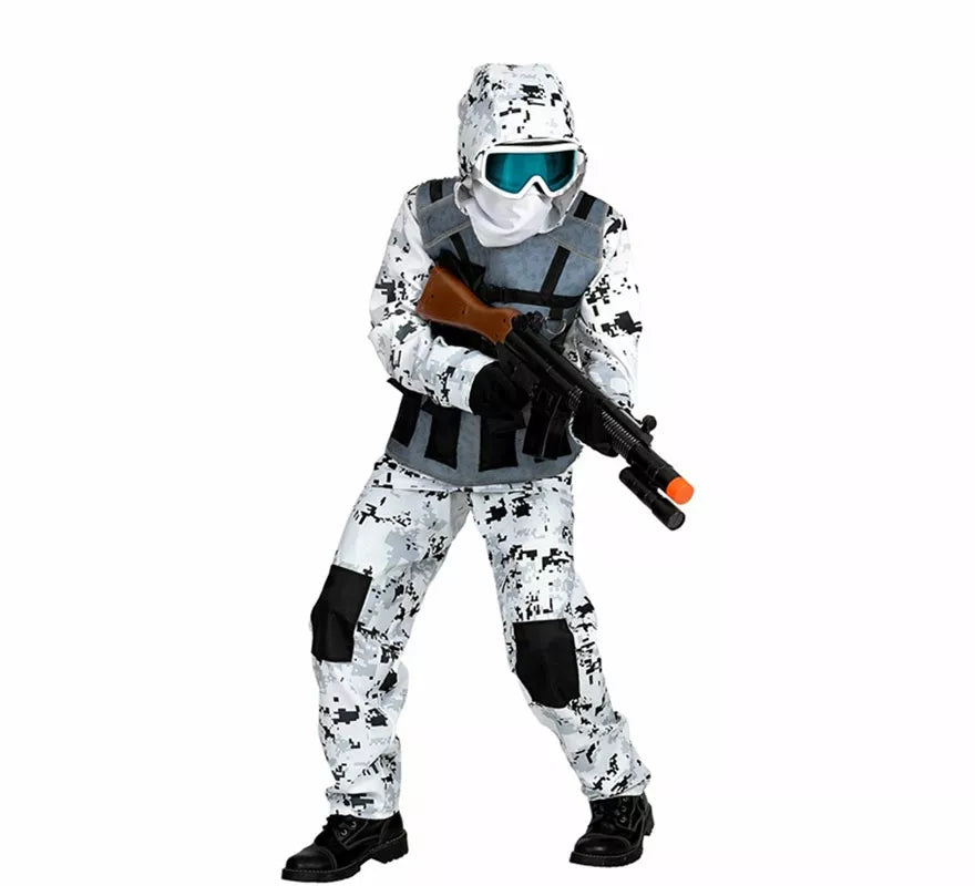 Translation missing: it.Disfraz de Soldado Ártico de las Fuerzas Especiales para niño