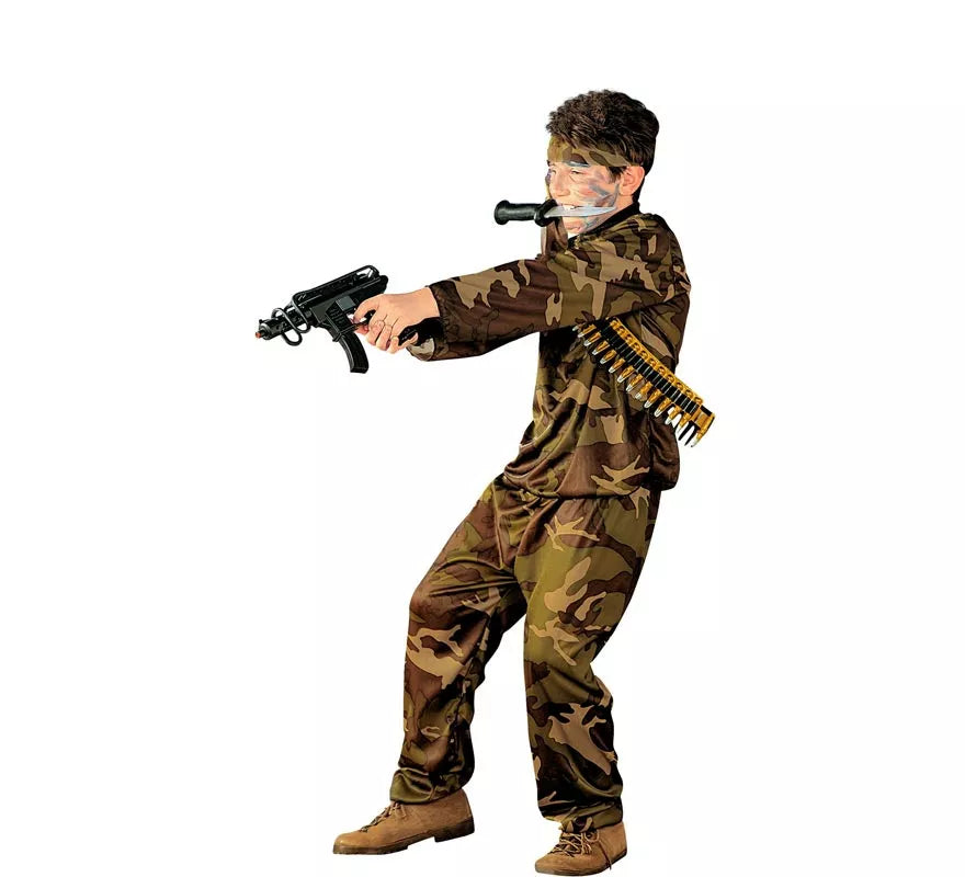 Translation missing: es.Disfraz de Soldado camuflado marrón para niño y adolescente