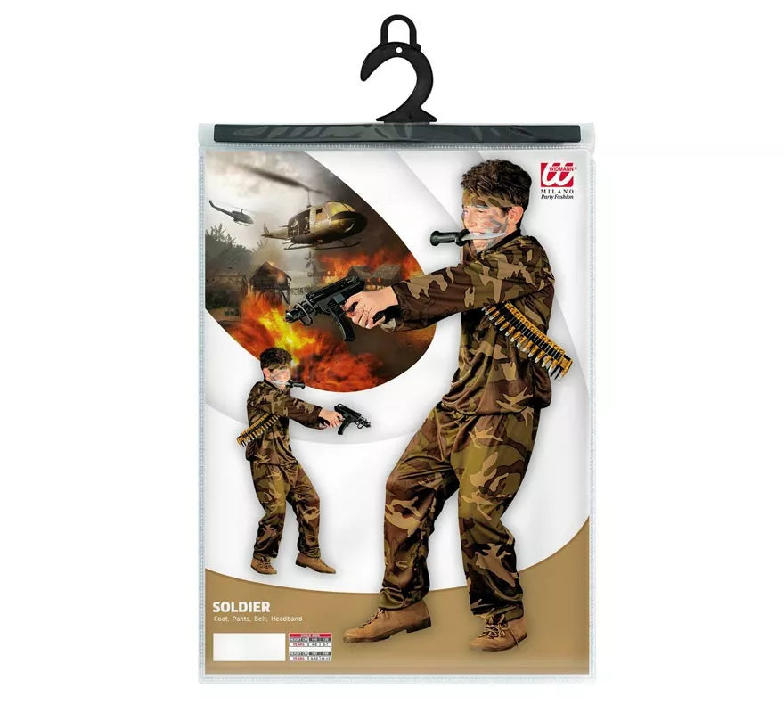 Translation missing: it.Disfraz de Soldado camuflado marrón para niño y adolescente
