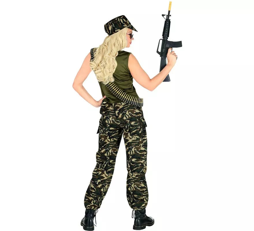 Translation missing: es.Disfraz de Soldado camuflado verde para mujer