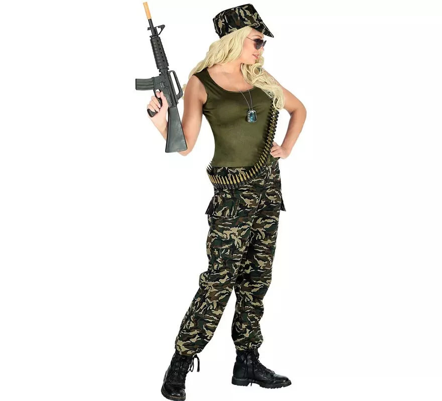 Translation missing: it.Disfraz de Soldado camuflado verde para mujer