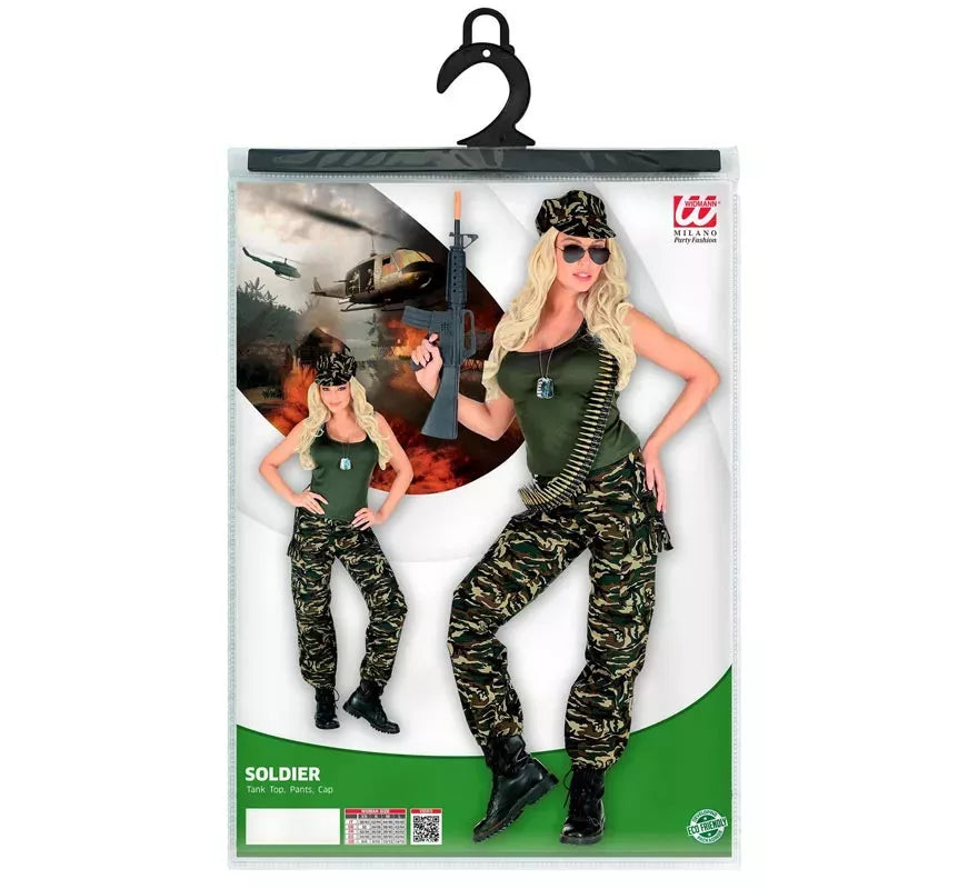 Translation missing: it.Disfraz de Soldado camuflado verde para mujer