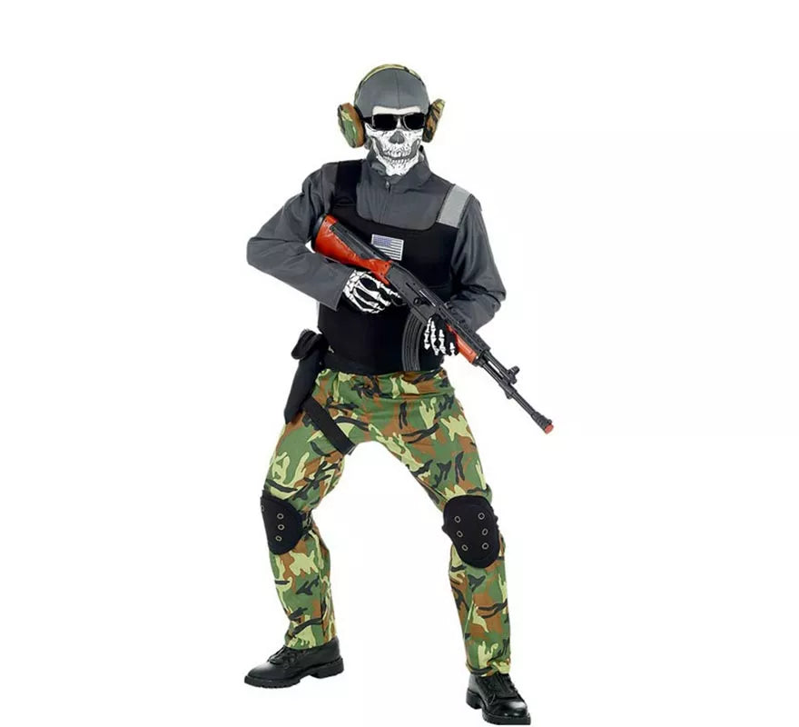 Translation missing: es.Disfraz de Soldado Esqueleto para niño