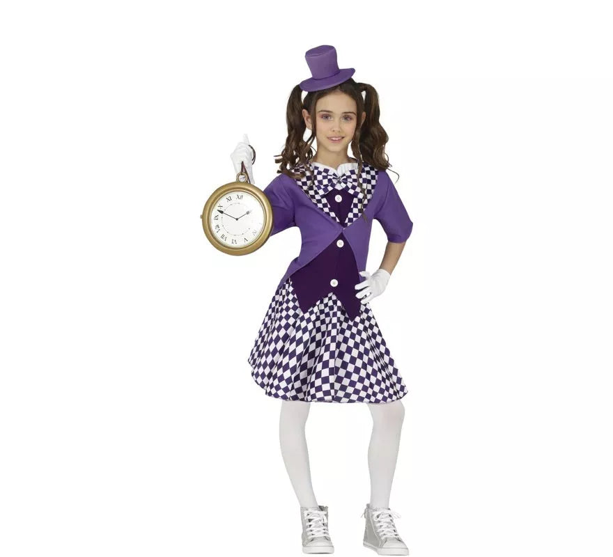 Translation missing: es.Disfraz de Sombrerera Morado para niña