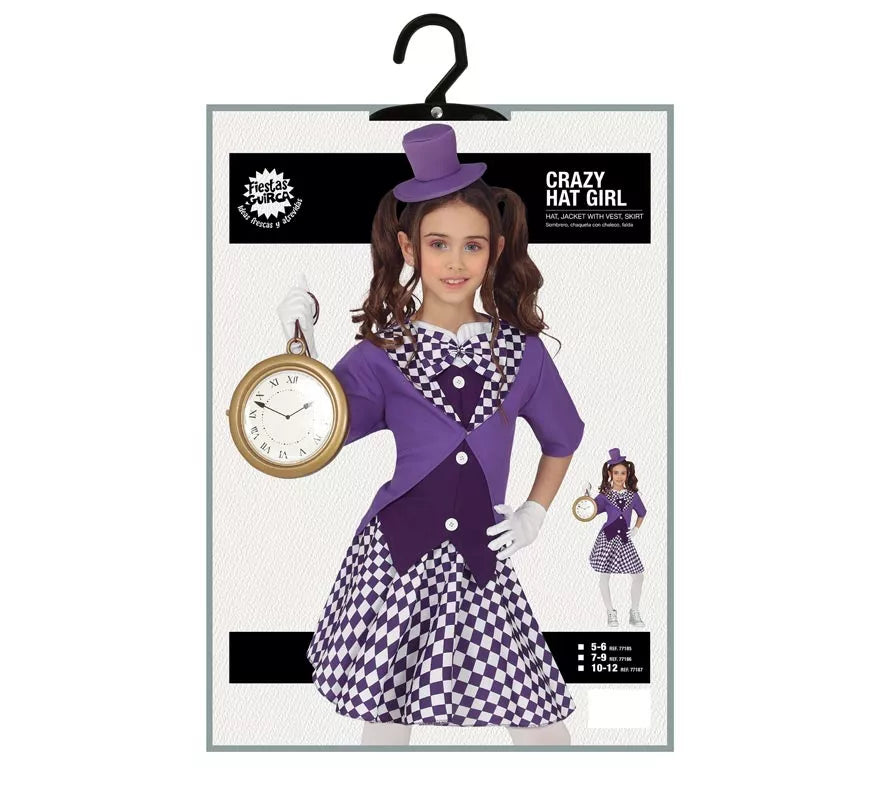 Translation missing: es.Disfraz de Sombrerera Morado para niña