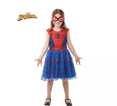 Spider Girl Costume da Spiderman in abito con maschera per bambina