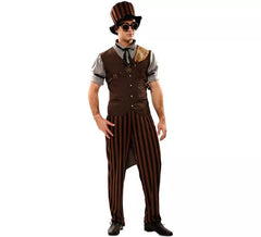 Costume steampunk a righe per uomo