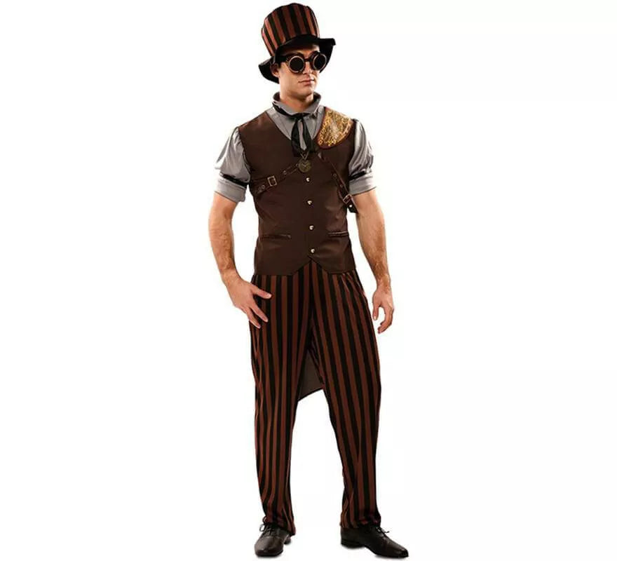 Translation missing: it.Disfraz de Steampunk a Rayas para hombre