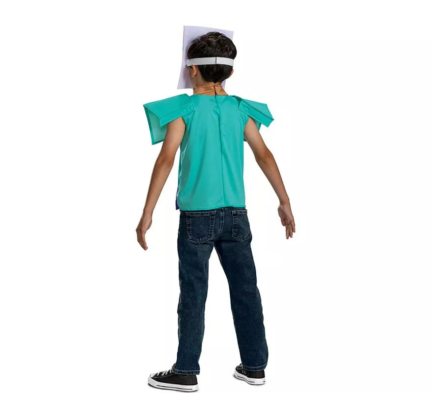 Translation missing: it.Disfraz de Steve Minecraft con máscara para niño