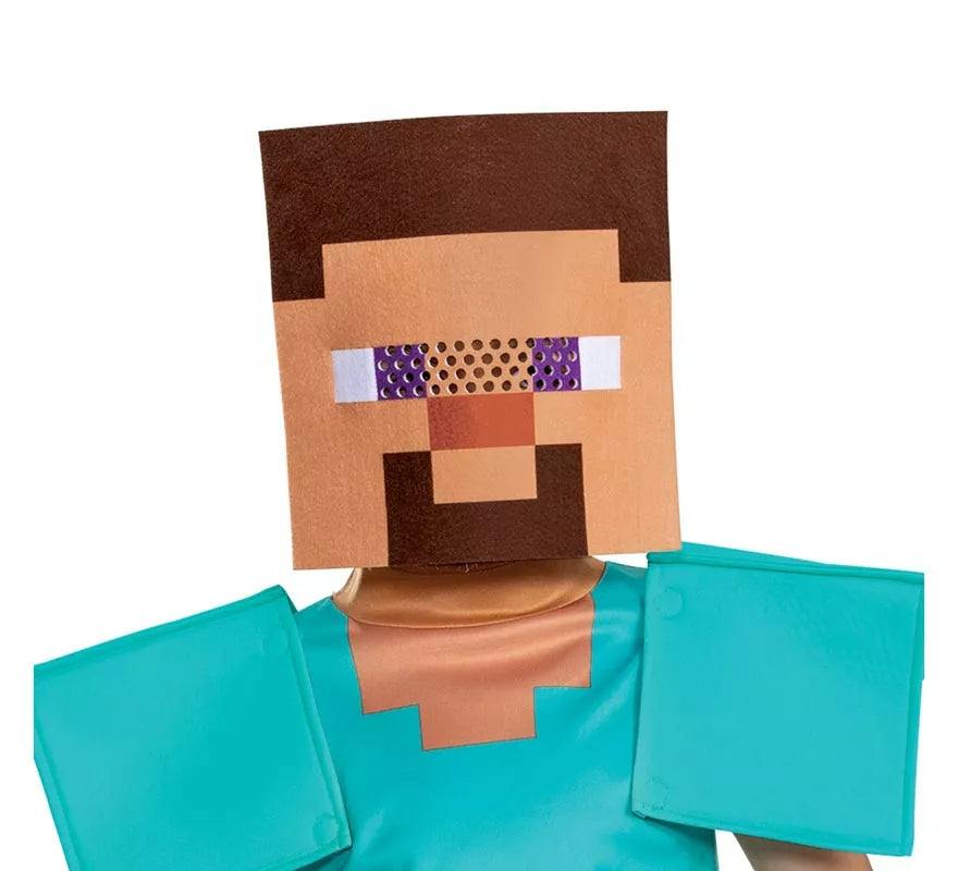Translation missing: it.Disfraz de Steve Minecraft con máscara para niño