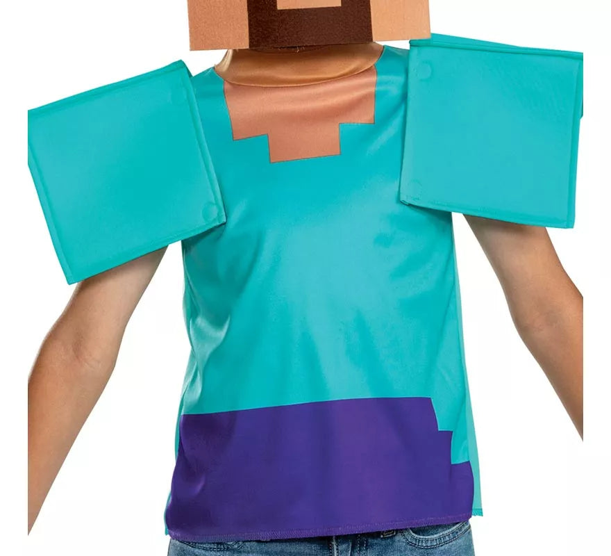 Translation missing: it.Disfraz de Steve Minecraft con máscara para niño