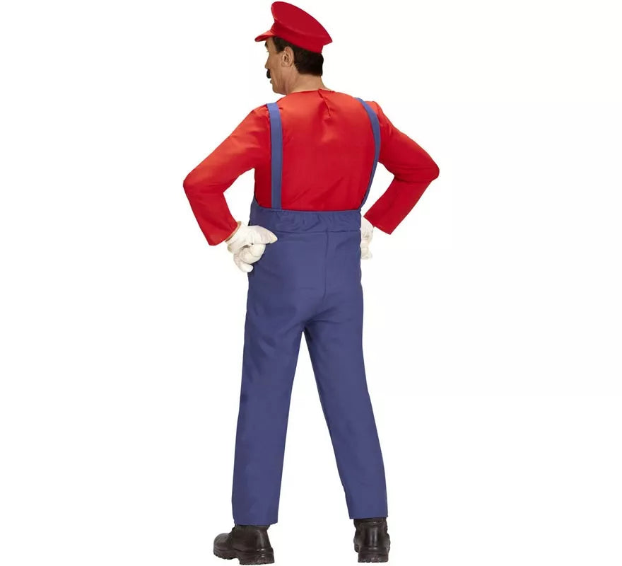 Translation missing: it.Disfraz de Súper Fontanero rojo para hombre