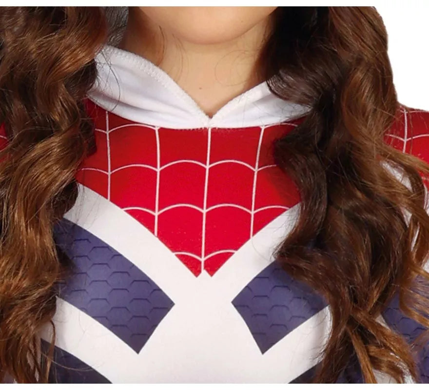 Translation missing: it.Disfraz de Super Heroína Arácnida encapuchada para niña