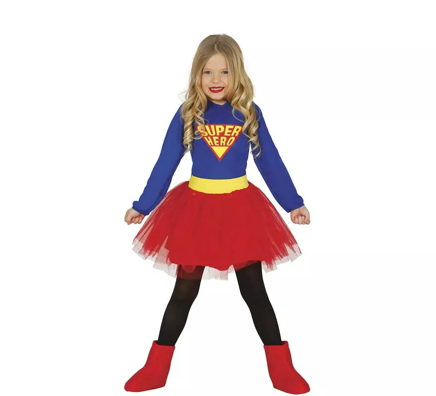 Translation missing: it.Disfraz de Súper Heroína Azul y Rojo con tutú para niña