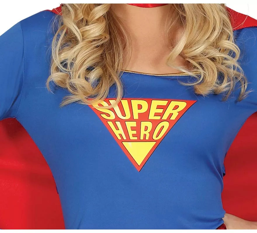 Translation missing: it.Disfraz de Súper Heroína Azul y Rojo para mujer