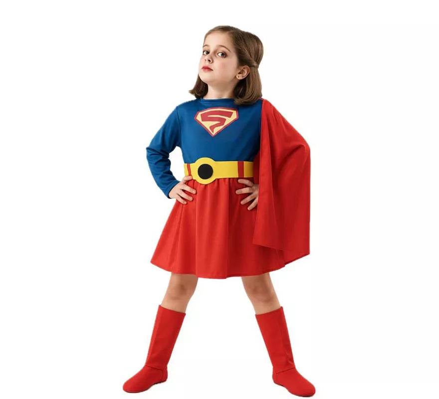 Translation missing: es.Disfraz de Súper Heroína Azul y Rojo para niña