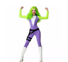 Costume da supereroina verde per donna