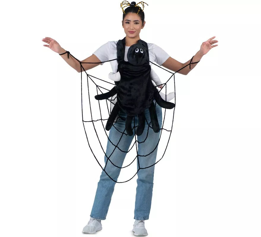 Disfraz de Telaraña y Araña con cubremochila para adulto y bebé