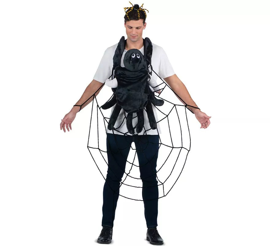 Disfraz de Telaraña y Araña con cubremochila para adulto y bebé