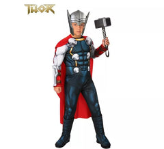 Costume muscoloso di Thor con mantello deluxe per bambino