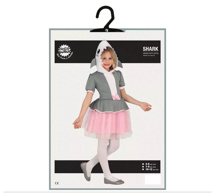 Translation missing: it.Disfraz de Tiburón Gris con falda tul para niña