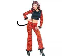 Costume da tigre con stampa animalier arancione per donna
