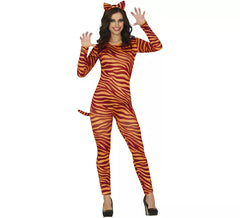 Costume da tigre con fascia e coda per donna