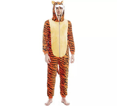 Costume da tigre a strisce arancioni per uomo